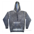 Sun Faded Hoodie Streetwear Men Navy Oil Wash